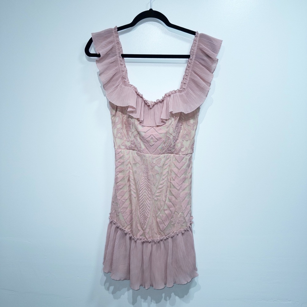 Native Daughters American Threads Pink Verona Lace Mini Dress Size‎ Medium